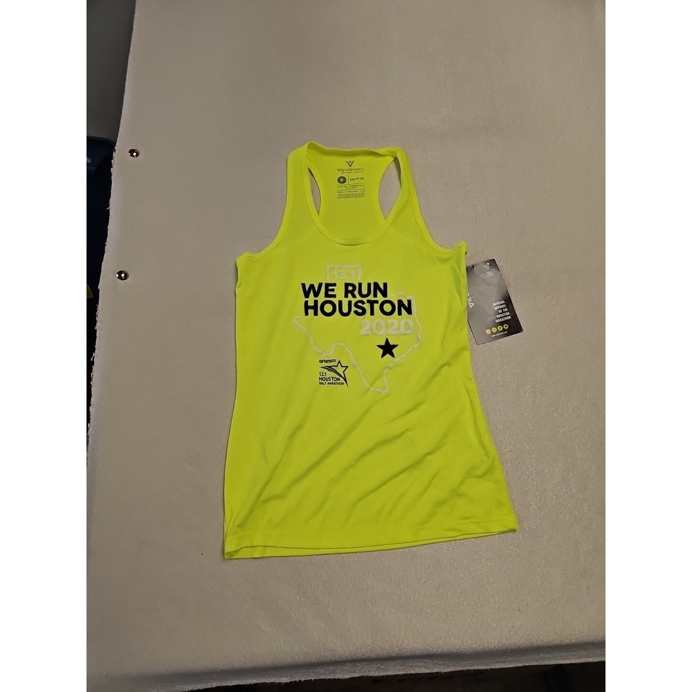ViewSport Sweat Athletic Cut Neon Green  Racerback Tank‎ Top 2020 Houston Marath